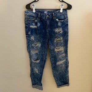 GARAGE distressed cuffed jeans